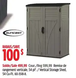 Canadian Tire Vertical Storage Shed, 54 Cu-Ft offer