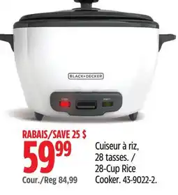 Canadian Tire BLACK+DECKER 28-Cup Rice Cooker offer