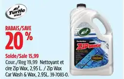 Canadian Tire Turtle Wax Zip Wax Car Wash & Wax, 2.95L offer