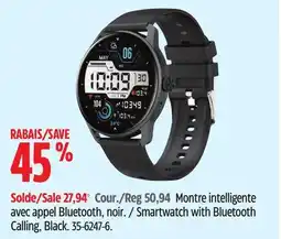 Canadian Tire Smartwatch with Bluetooth Calling, Black offer