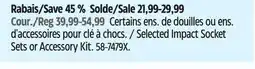 Canadian Tire Maximum Selected Impact Socket Sets or Accessory Kit offer