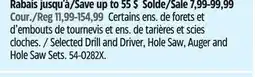 Canadian Tire Maximum Selected Drill and Driver, Hole Saw, Auger and Hole Saw Sets offer