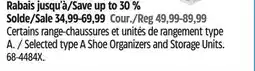 Canadian Tire Selected type A Shoe Organizers and Storage Units offer