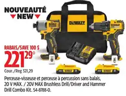 Canadian Tire Dewalt 20V MAX Brushless Drill/Driver and Hammer Drill Combo Kit offer