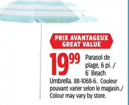 Canadian Tire 6´ Beach Umbrella offer
