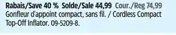 Canadian Tire Motomaster Cordless Compact Top-Off Inflator offer