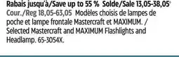 Canadian Tire Selected Mastercraft and MAXIMUM Flashlights and Headlamp offer