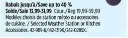 Canadian Tire Selected Weather Station or Kitchen Accessories offer