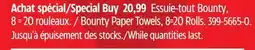Canadian Tire Bounty Paper Towels, 8=20 Rolls offer