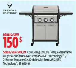 Canadian Tire VERMONT CASTINGS 2-Burner Propane Gas Griddle with TempASSURED Technology offer