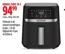 Canadian Tire BLACK + DECKER 6-Qt Digital Air Fryer offer