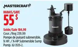 Canadian Tire Mastercraft 1⁄3-HP Submersible Sump Pump offer