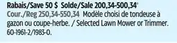 Canadian Tire Selected Yardworks Lawn Mower or Trimmer offer