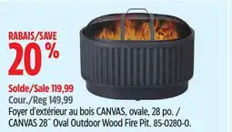 Canadian Tire CANVAS 28˝ Oval Outdoor Wood Fire Pit offer