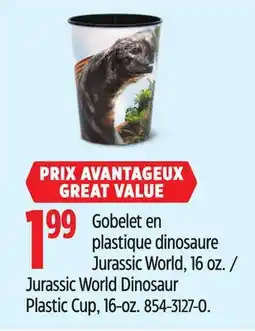 Canadian Tire Jurassic World Dinosaur Plastic Cup offer