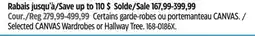 Canadian Tire Selected CANVAS Wardrobes or Hallway Tree offer
