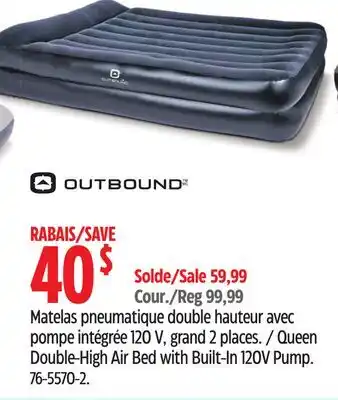 Canadian Tire Queen Double-High Air Bed with Built-In 120V Pump offer