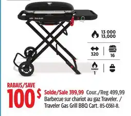 Canadian Tire Traveler Gas Grill BBQ Cart offer