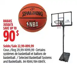 Canadian Tire Selected Spalding Basketball Systems and Basketballs offer