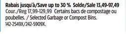 Canadian Tire Selected Garbage or Compost Bins offer