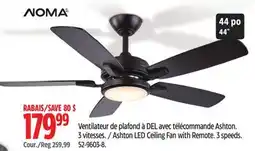 Canadian Tire NOMA Ashton LED Ceiling Fan with Remote offer