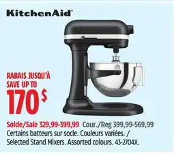 Canadian Tire Selected KITCHEN AID Stand Mixers offer