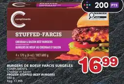 Marches Tradition COMPLIMENTS FROZEN STUFFED BEEF BURGERS offer