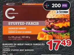Marches Tradition COMPLIMENTS Cheddar FROZEN STUFFED BEEF BURGERS offer