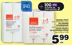 Marches Tradition VALEUR PLUS (8 roul.) PAPER TOWELS OR BATHROOM TISSUE offer