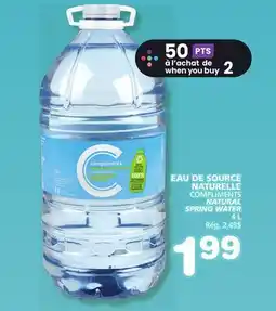 Marches Tradition COMPLIMENTS NATURAL SPRING WATER offer