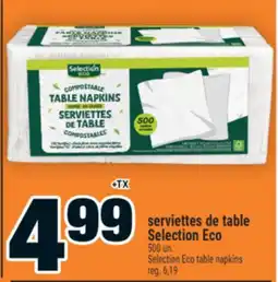 Super C serviettes de table Selection Eco | Selection Eco table napkins offer