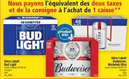 Super C bière Labatt Bud Light, Budweiser offer