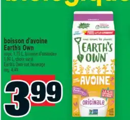Super C boisson d'avoine Earth's Own | Earth'sOwn oat beverage offer