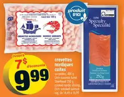 Super C crevettes nordiques cuites | cooked nordic shrimp, Dom smoked salmon offer
