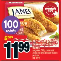 Super C portions de poulet panées style pub Janes | Janes pub style breaded chicken portions offer