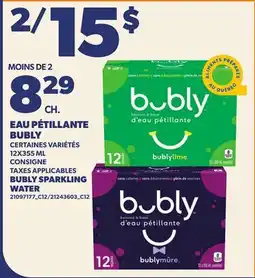 Provigo EAU PÉTILLANTE BUBLY, 12X355 ML | BUBLY SPARKLING WATER offer