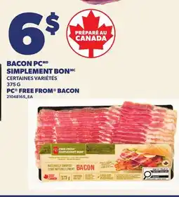 Provigo BACON PC SIMPLEMENT BON, 375 G | PC FREE FROM BACON offer