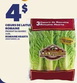 Provigo CŒURS DE LAITUE ROMAINE, 3 UN. | ROMAINE HEARTS offer