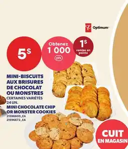 Provigo MINI-BISCUITS AUX BRISURES DE CHOCOLAT OU MONSTRES, 24 UN. | MINI CHOCOLATE CHIP OR MONSTER COOKIES offer