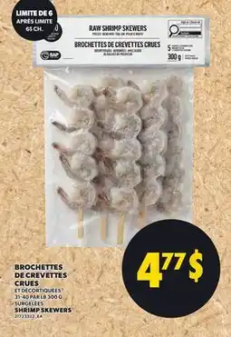 Provigo BROCHETTES DE CREVETTES CRUES, 31-40 PAR LB 300 G | SHRIMP SKEWERS offer