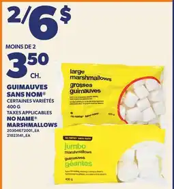 Provigo GUIMAUVES SANS NOM , 400 G | NO NAME MARSHMALLOWS offer