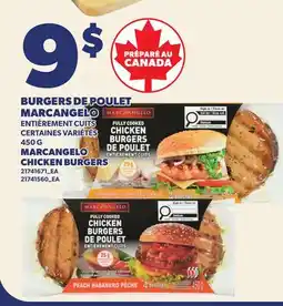 Provigo BURGERS DE POULET MARCANGELO, 450 G | MARCANGELO CHICKEN BURGERS offer