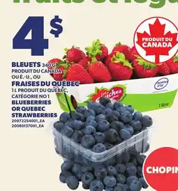 Provigo BLEUETS, 340 G OU FRAISES DU QUÉBEC, 1L | BLUEBERRIES OR QUEBEC STRAWBERRIES offer