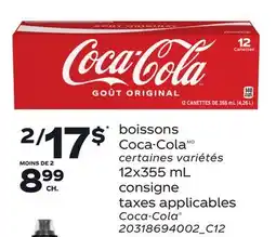 Provigo BOISSONS COCA-COLA , 12x355 mL | COCA-COLA offer