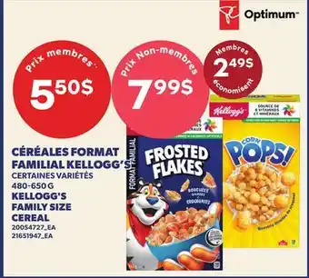 Provigo CÉRÉALES FORMAT FAMILIAL KELLOGG'S, 480-650 G | KELLOGG'S FAMILY SIZE CEREAL offer