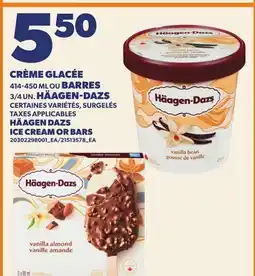 Provigo CRÈME GLACÉE, 414-450 ML OU BARRES, 3/4 UN. HÄAGEN-DAZS | HÄAGEN-DAZS ICE CREAM OR BARS offer