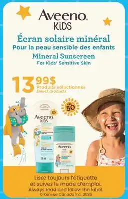 Jean Coutu AVEENO KIDS Mineral Sunscreen offer