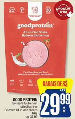 Jean Coutu GOOD PROTEIN Selected all-in-one shakes offer