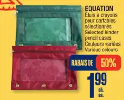 Jean Coutu EQUATION Selected binder pencil cases offer