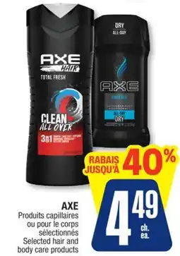 Jean Coutu AXE Selected hair and body care products offer